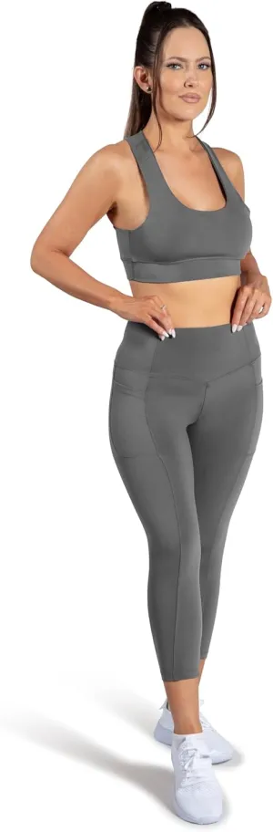 ELIO 7/8 Tummy Control High Waisted Tight-Soft Breathable Workout, Running, Yoga Leggings with Pocket for Women