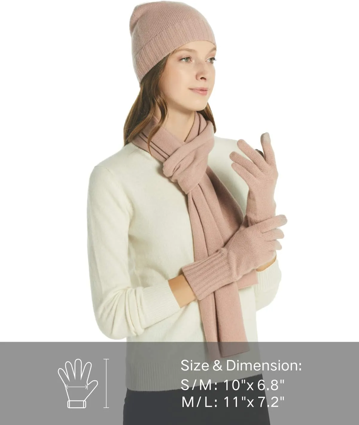 EURKEA Women’s Screen Touch 100% Cashmere Gloves with Gift Box for Winter