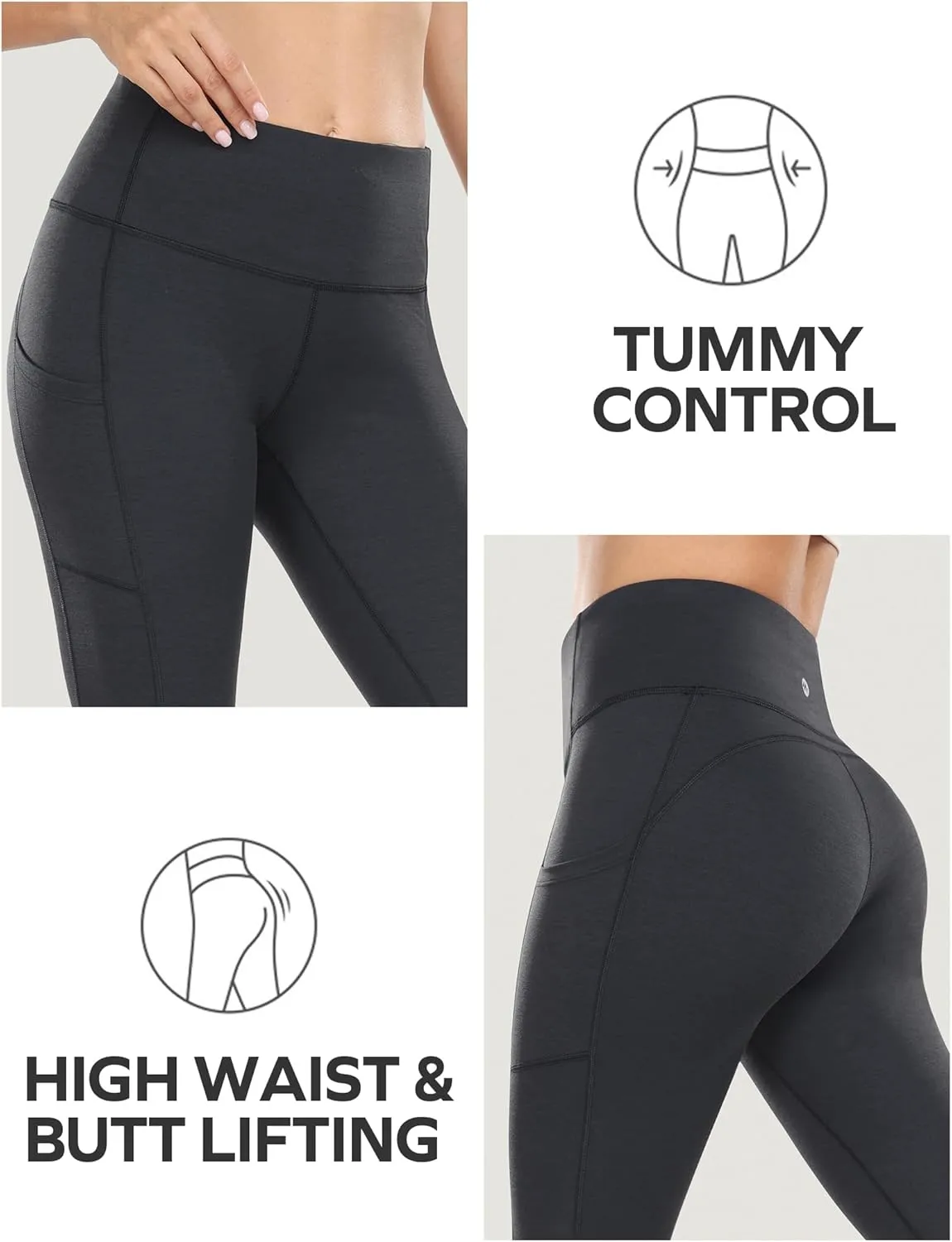Ewedoos Women's Yoga Pants with Pockets Leggings for Women Tummy Control Workout Leggings for Women Compression Leggings