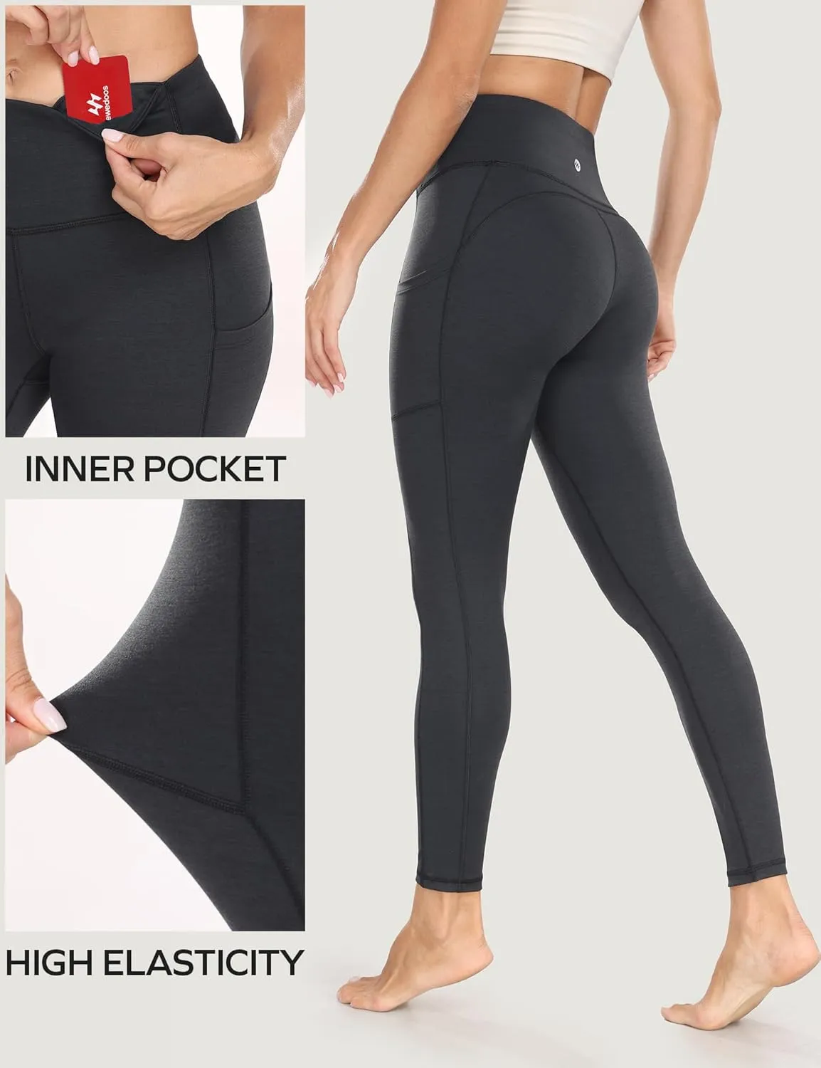 Ewedoos Women's Yoga Pants with Pockets Leggings for Women Tummy Control Workout Leggings for Women Compression Leggings