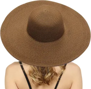 Fashion Wide Brim Straw Hats for Womens Summer Foldable Big Floppy Beach Sun Hats Ladies UV UPF 50  Vacation Outdoor Caps