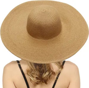Fashion Wide Brim Straw Hats for Womens Summer Foldable Big Floppy Beach Sun Hats Ladies UV UPF 50  Vacation Outdoor Caps