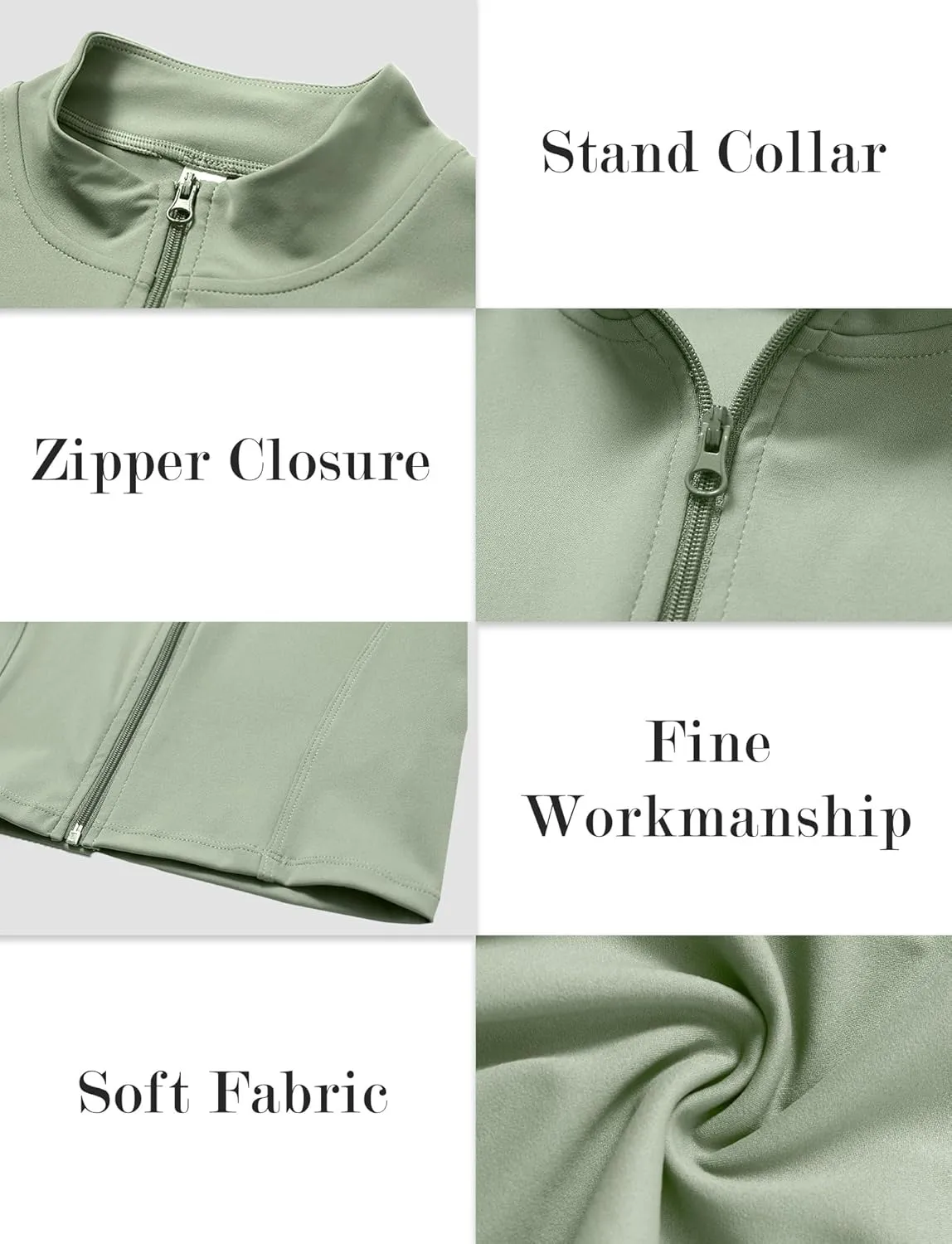 FEOYA Women Long Sleeve Full Zip Workout Crop Jacket Slim Fit Turtleneck Thumbhole Sports Track Jacket Ultra Short 2023