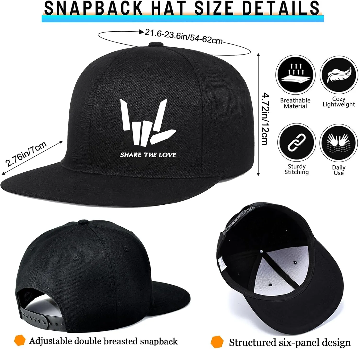 Flat Bill Hats for Men Skull Skeleton Snapback Hats for Men Fitted Adjustable Baseball Caps Black Cool Hip Hop caps
