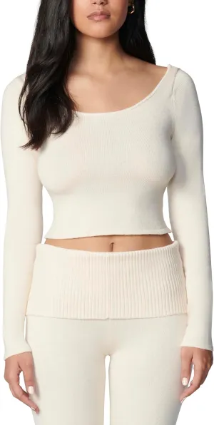 florence by mills Women's Barre Collection Crossback Sweater Top