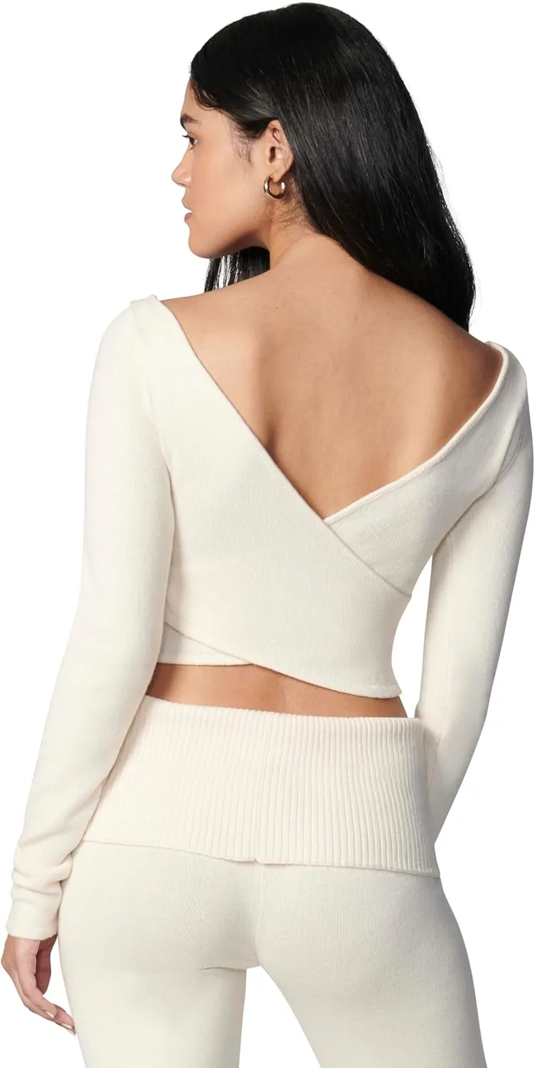 florence by mills Women's Barre Collection Crossback Sweater Top