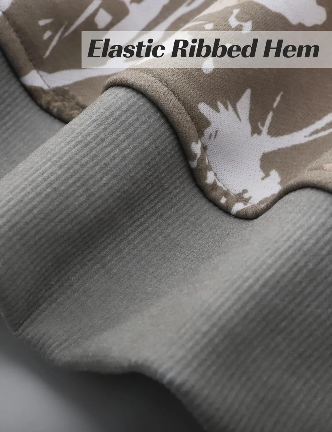 Flygo Mens Camo Sweatshirt Maple Leaf Print Crewneck Sweatshirts Oversized Casual Long Sleeve Fashion Pullover Top