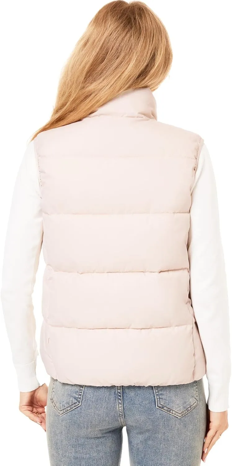 Fuinloth Women's Lightweight Puffer Vest, Water Repellent, 4 Pockets, Double Slider Zipper, Elastic Hem for Fall & Winter
