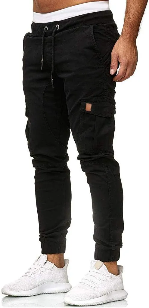 GIERIDUC Men's Cargo Fleece Jogger Sweatpant Mens Pajama Pants Long Length Men's Khaki Corduroy Pants Mens Outdoor Work Pants