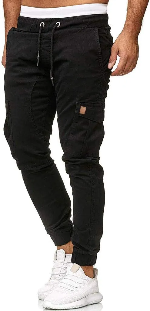 GIERIDUC Men's Cargo Fleece Jogger Sweatpant Mens Pajama Pants Long Length Men's Khaki Corduroy Pants Mens Outdoor Work Pants