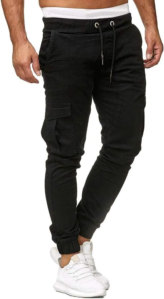 GIERIDUC Men's Cargo Fleece Jogger Sweatpant Mens Pajama Pants Long Length Men's Khaki Corduroy Pants Mens Outdoor Work Pants