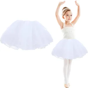 Girls Tutu Skirt，4 Layers Tulle Tutu Skirts Elastic Fluffy Ballet Dance Skirts for Toddler Kid Children Xmas Party