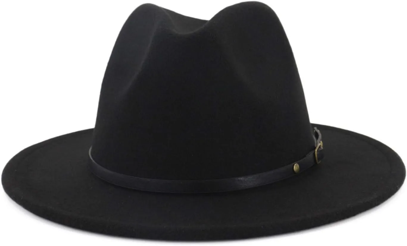 Hat Flat Brim Cowboy Hat for Men and Women Wide Brim Sun Hat Western Style Cowboy Hat