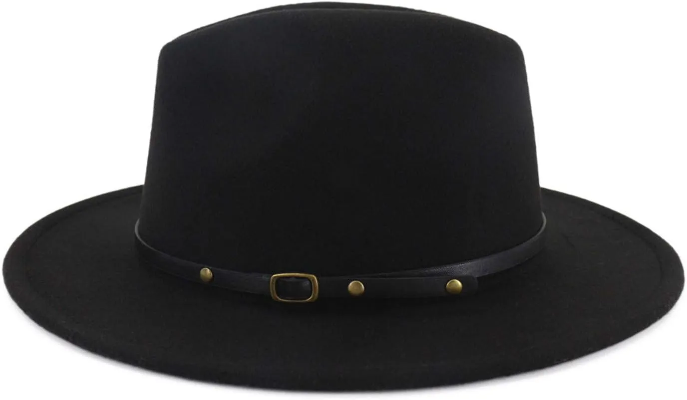 Hat Flat Brim Cowboy Hat for Men and Women Wide Brim Sun Hat Western Style Cowboy Hat