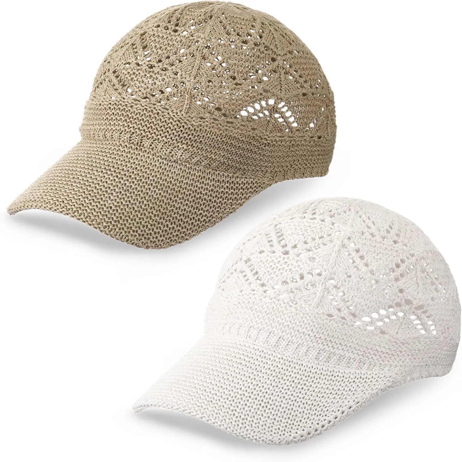 Hercicy 2 Pcs Knit Mesh Baseball Cap for Women Summer Breathable Trucker Hats Outdoor Ballcap