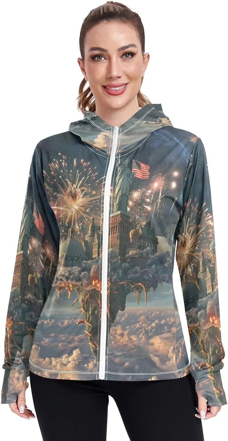 Hoodie Graphic Long Sleeve Cooling Shirt UPF 50  Protection Zip Up Jacket Hiking Outdoor Performance