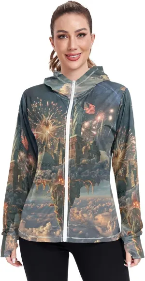 Hoodie Graphic Long Sleeve Cooling Shirt UPF 50  Protection Zip Up Jacket Hiking Outdoor Performance