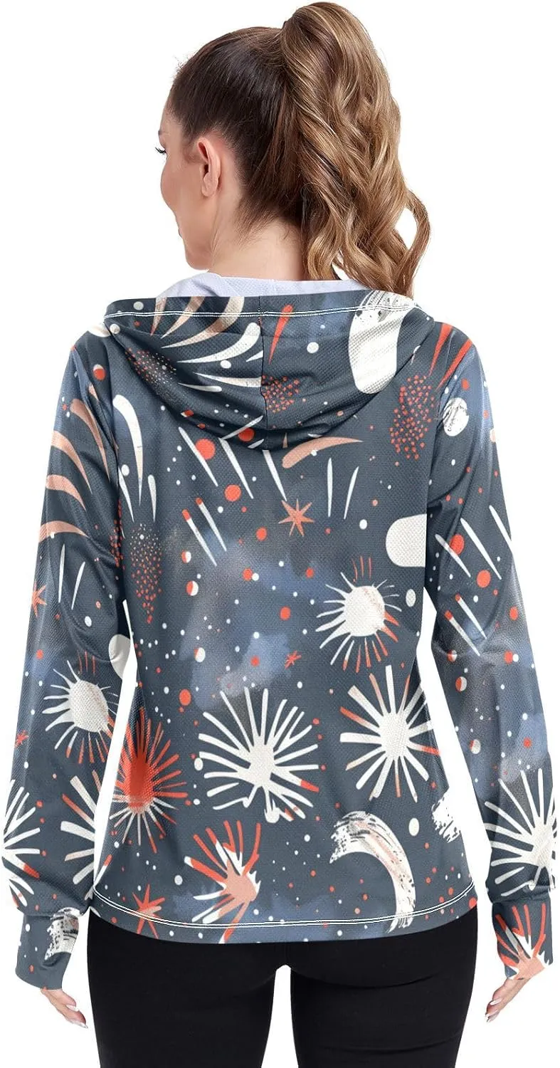 Hoodie Graphic Long Sleeve Cooling Shirt UPF 50  Protection Zip Up Jacket Hiking Outdoor Performance