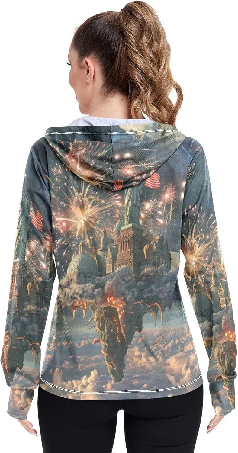 Hoodie Graphic Long Sleeve Cooling Shirt UPF 50  Protection Zip Up Jacket Hiking Outdoor Performance