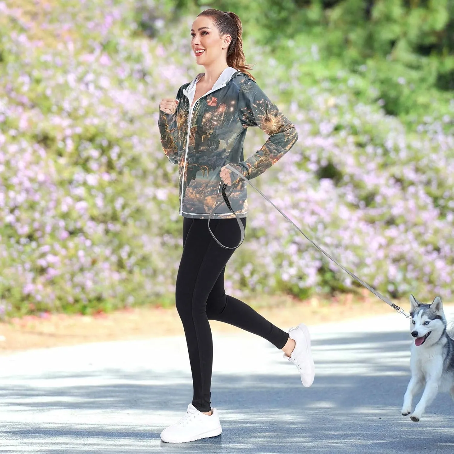 Hoodie Graphic Long Sleeve Cooling Shirt UPF 50  Protection Zip Up Jacket Hiking Outdoor Performance