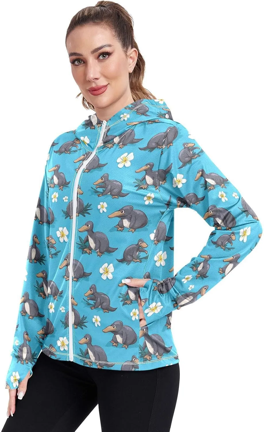 Hoodie Women with Pockets Cooling Shirt UPF 50  Protection Lightweight Jacket for Hiking Outdoor