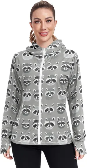 Hoodie Women with Thumb Holes Cooling Shirt UPF 50  Protection Hooded Sweatshirt Hiking Outdoor Performance