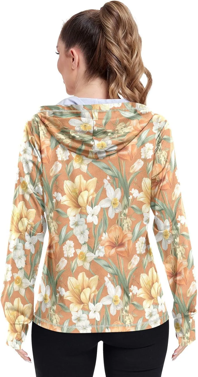 Hoodies for Women Zip Up with Pockets Cooling Shirt UPF 50  Protection Gym People Sweatshirt Hiking Outdoor