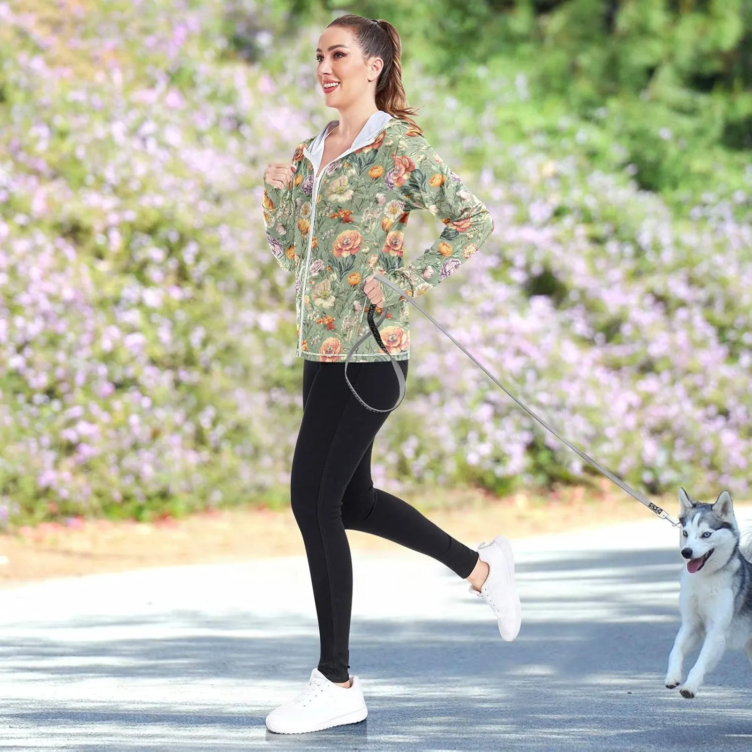 Hoodies for Women Zip Up with Pockets Cooling Shirt UPF 50  Protection Gym People Sweatshirt Hiking Outdoor