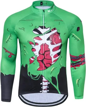 Hotlion Cycling Jersey Men Long Sleeve Bike MTB Top Jacket Cycle Biking T Shirt Bicycle Clothing with Three Rear Pockets