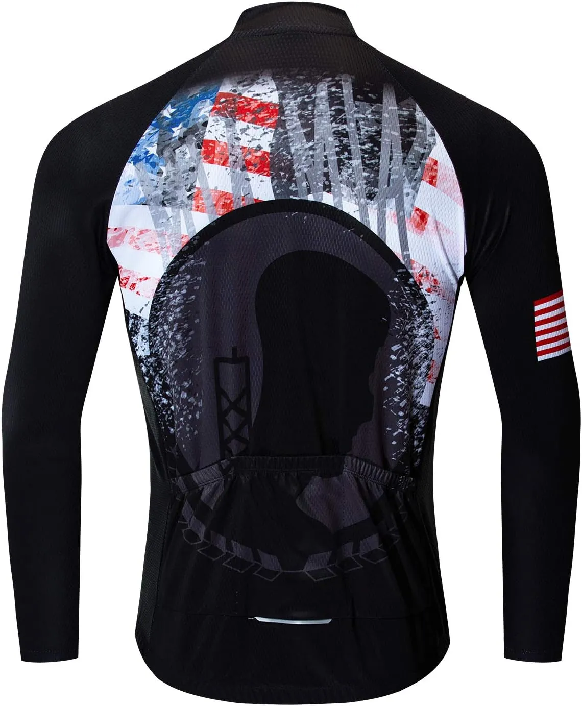 Hotlion Cycling Jersey Men Long Sleeve Bike MTB Top Jacket Cycle Biking T Shirt Bicycle Clothing with Three Rear Pockets