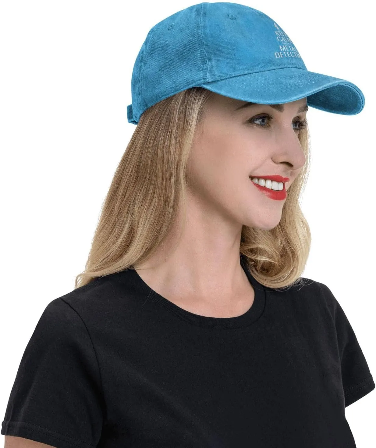 Keep Calm and Go Metal Detecting Sunhat Distressed Washed Denim Cowboy Baseball Cap Funny Trucker Hat Men Women