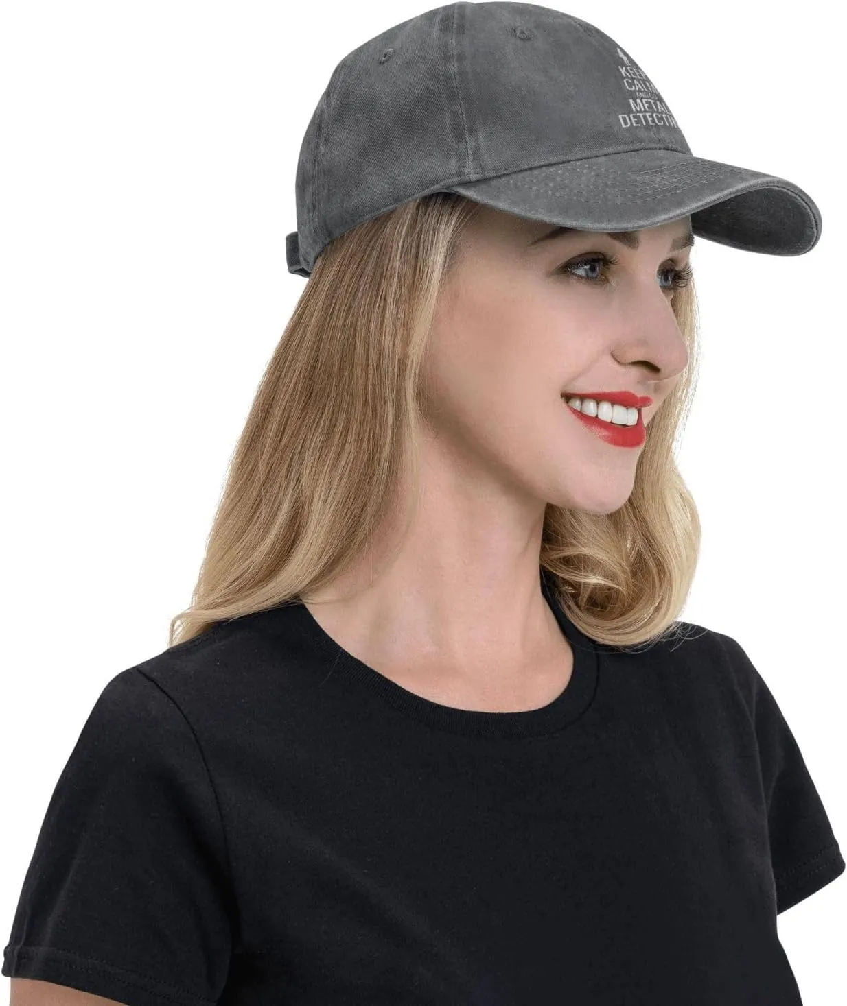 Keep Calm and Go Metal Detecting Sunhat Distressed Washed Denim Cowboy Baseball Cap Funny Trucker Hat Men Women