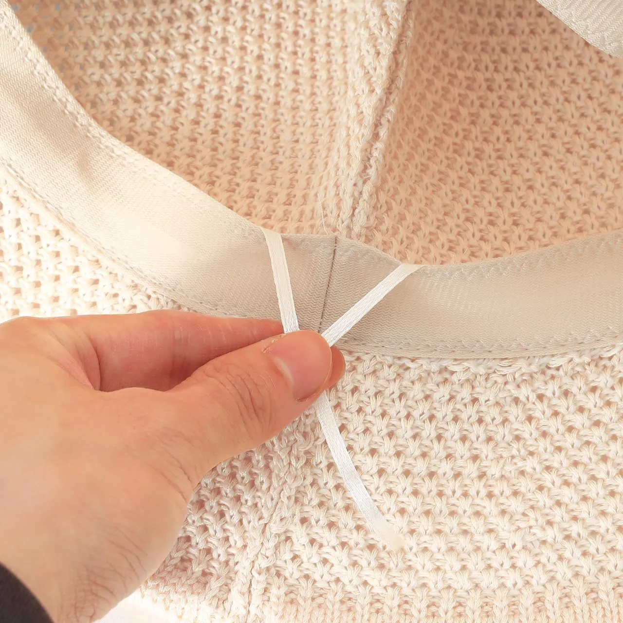 Khaki Mesh Woven Foldable Packable Crochet Beach Hats for Women Summer Hat, Floppy Wide Brim Hats for Women