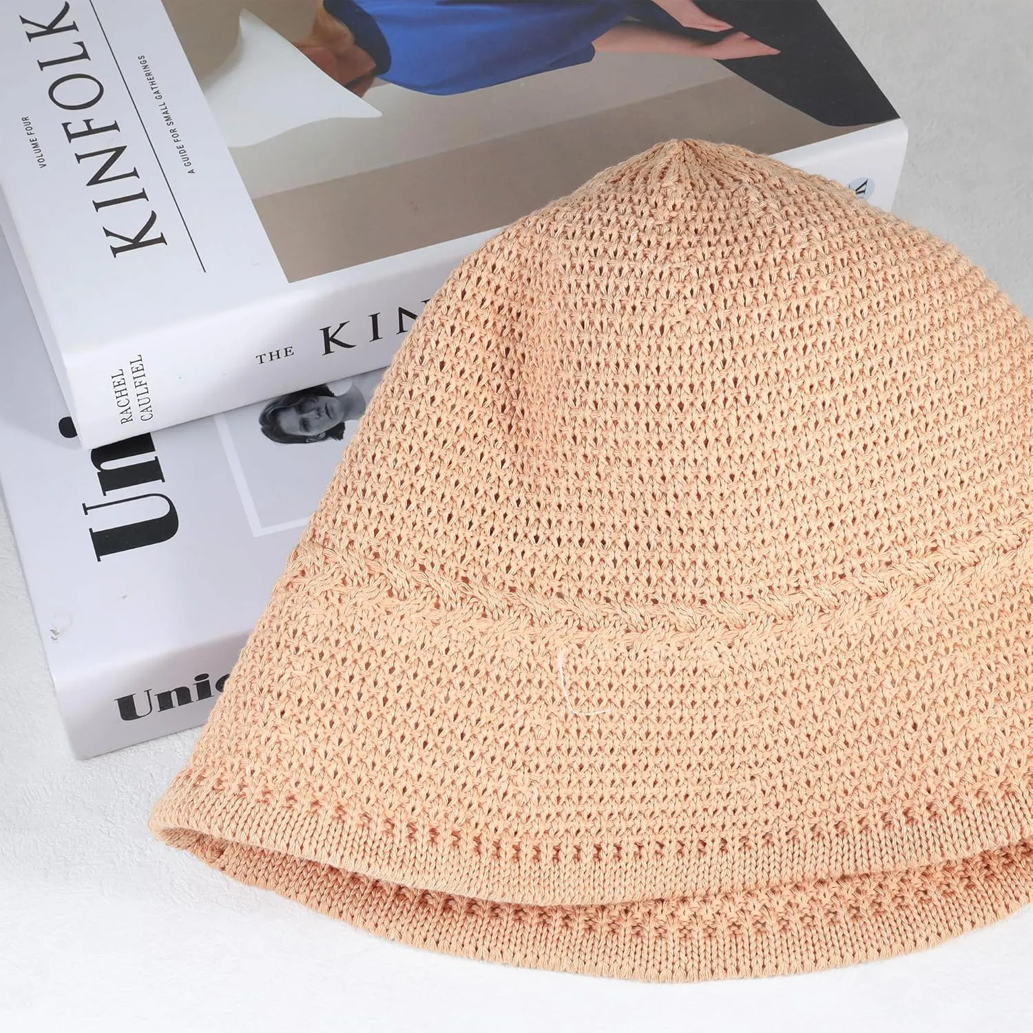 Khaki Mesh Woven Foldable Packable Crochet Beach Hats for Women Summer Hat, Floppy Wide Brim Hats for Women