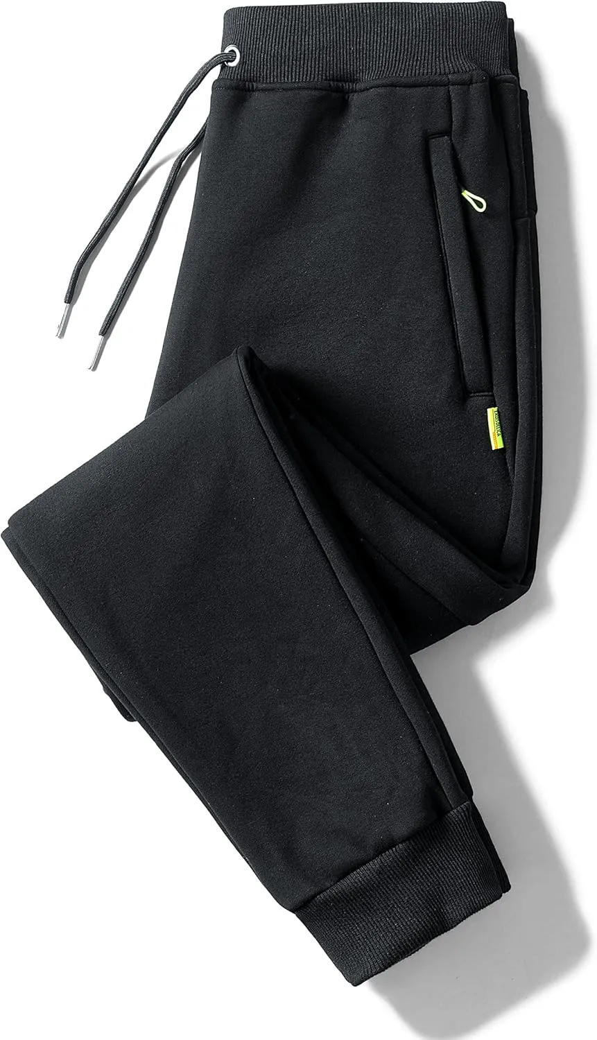 Kissonic Men's Warm Lined Athletic Sweatpants Jogger Fleece Pants Winter Track Pants
