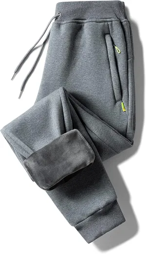 Kissonic Men's Warm Lined Athletic Sweatpants Jogger Fleece Pants Winter Track Pants