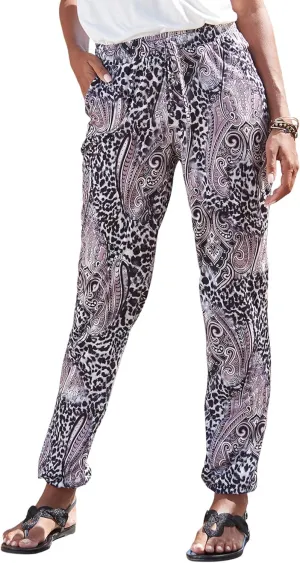 LASCANA Women's Smocked Elastic Hem Pants