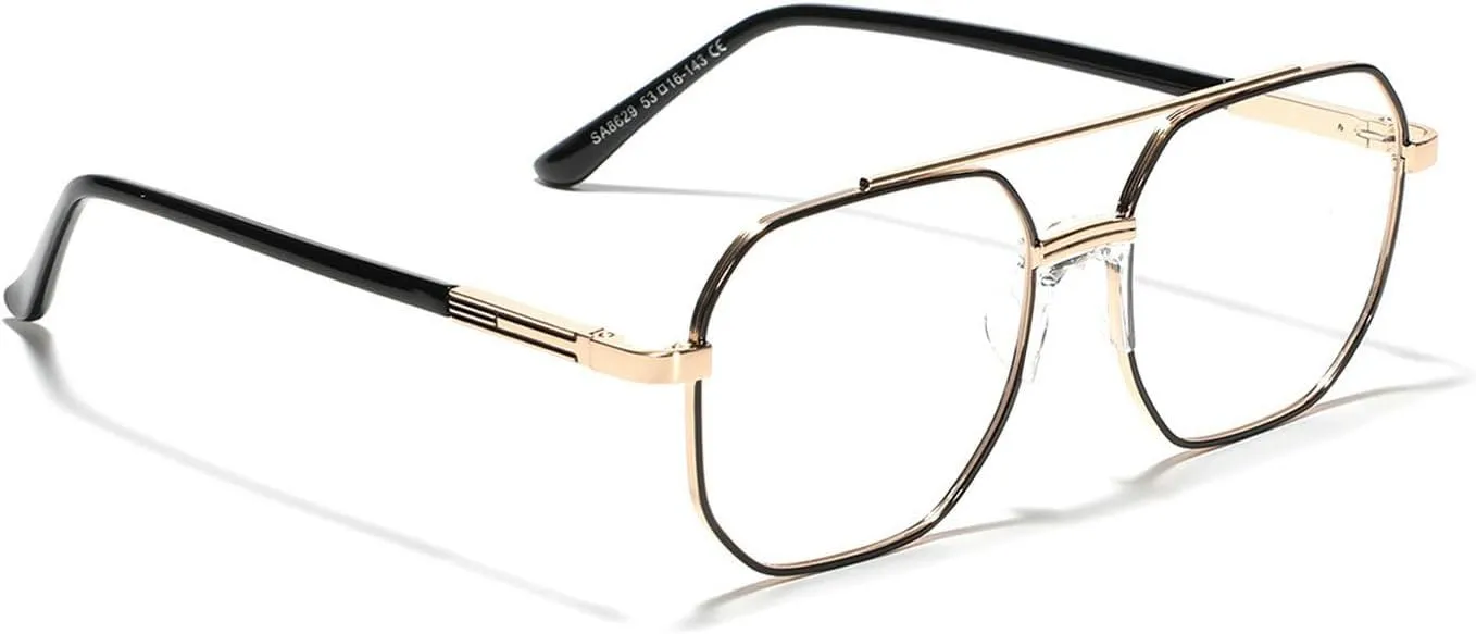 laureles Metal Frame Blue Light Blocking Reading Glasses Men's Double Bridge Computer Square Readers L15