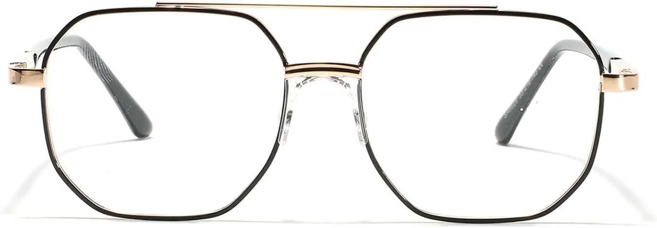 laureles Metal Frame Blue Light Blocking Reading Glasses Men's Double Bridge Computer Square Readers L15