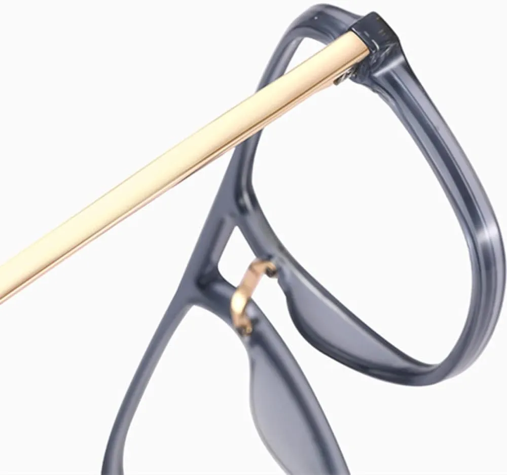 Light glasses for men male half metal square glasses frame women clear lens spring hinge