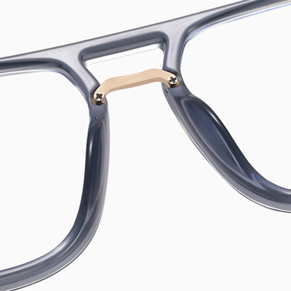 Light glasses for men male half metal square glasses frame women clear lens spring hinge