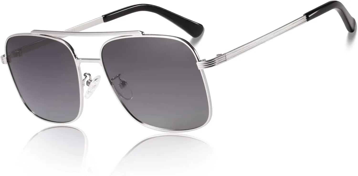 Lightweight Square Polarized Sunglasses for Mens UV400 Protection