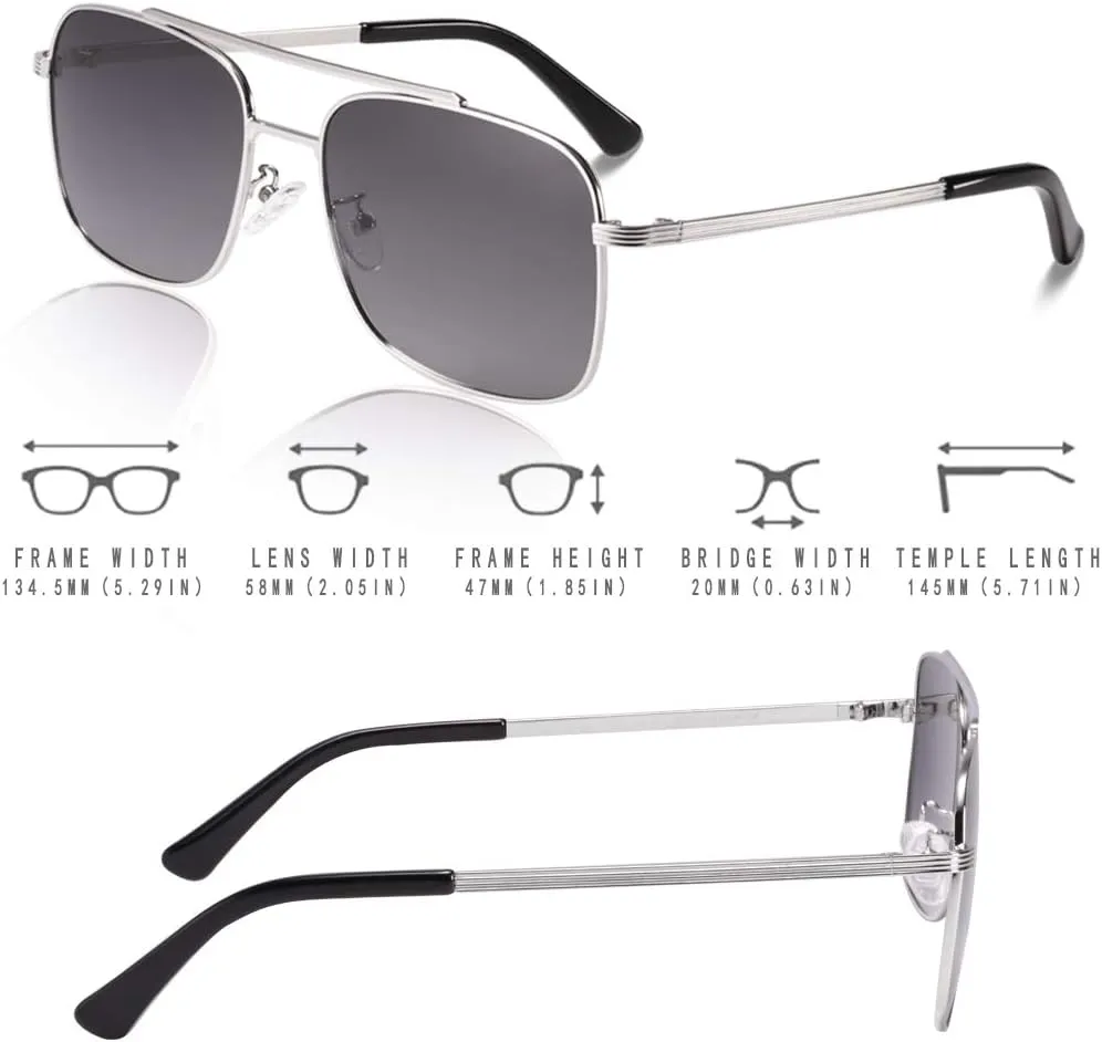 Lightweight Square Polarized Sunglasses for Mens UV400 Protection