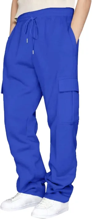 Linen Pants for Men Solid Color Casual Zipper Pocket Colorblock Loose Comfy Sweatpants Trousers for Men Green