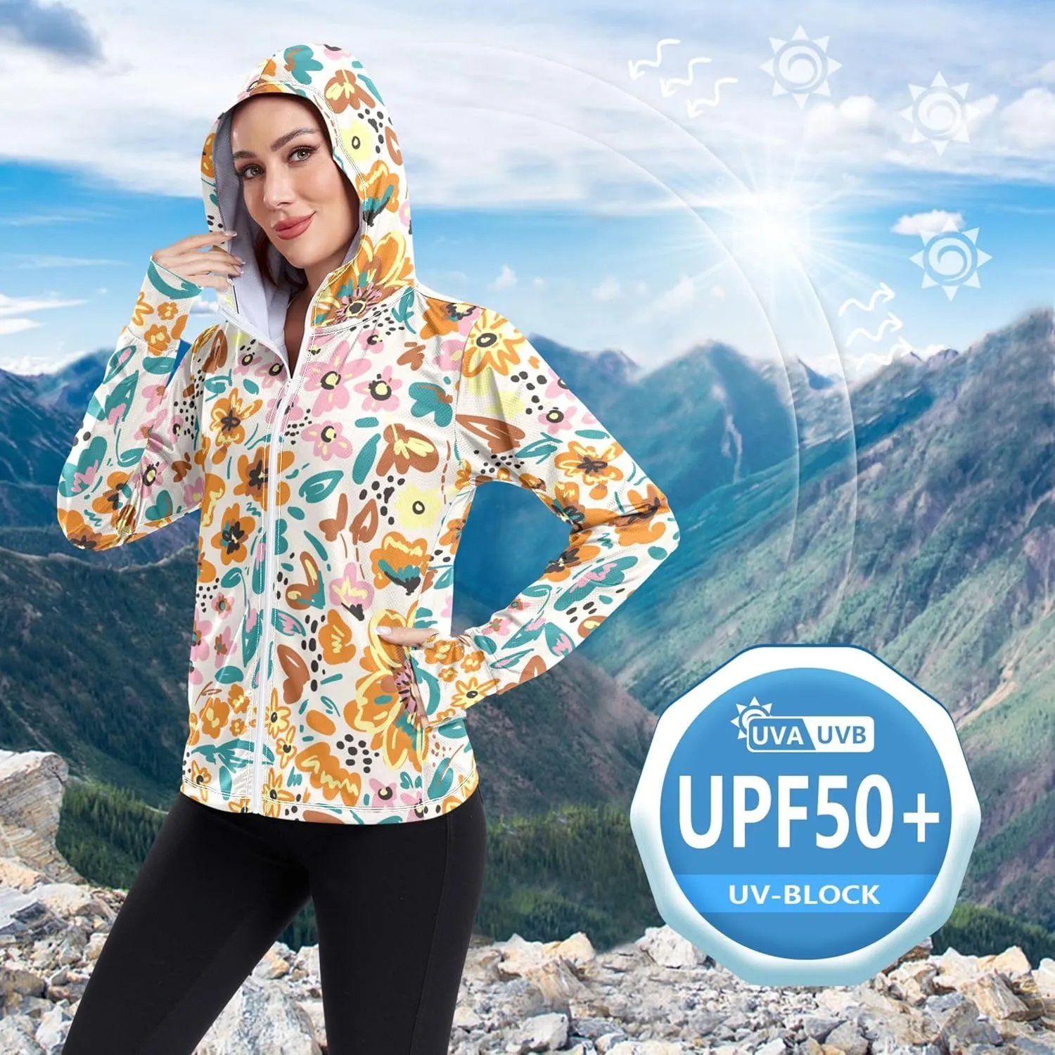 linqin Gym Hoodie Quick Dry Workout Shirts Quick Dry UPF 50  Protection Sweatshirt For Women Trendy Athletic Jacket