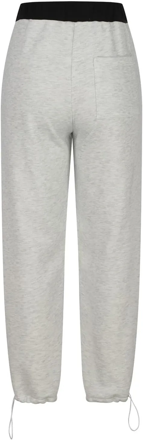 Lounge Pants for Women Elastic Waisted Plus Size Drawstring Trousers Colorblock Straight Leg Sweatpants with Pockets