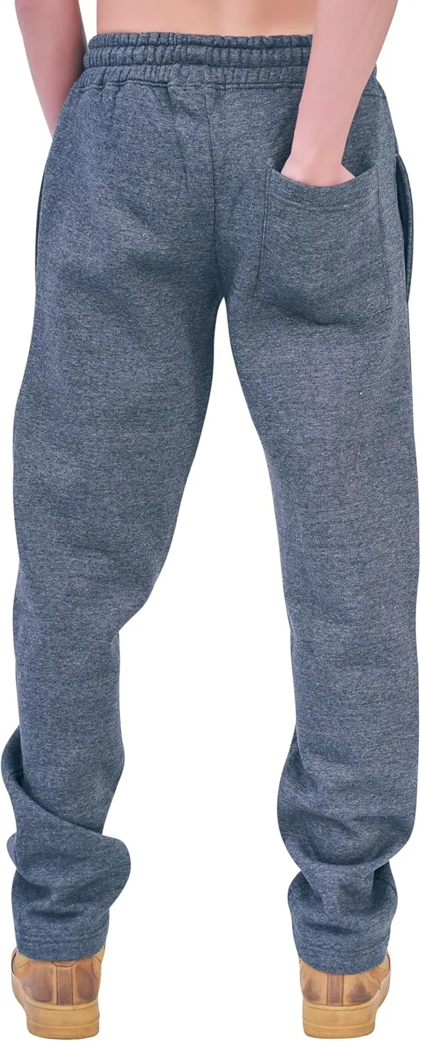 Love My Fashions® Mens Sweatpants with Pockets Open Bottom Fleece Joggers Drawstring Athletic Pants for Running Yoga Workout