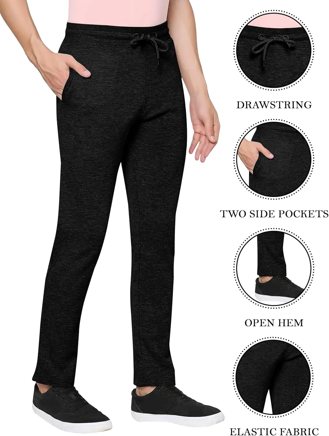 Love My Fashions® Mens Sweatpants with Pockets Open Bottom Fleece Joggers Drawstring Athletic Pants for Running Yoga Workout