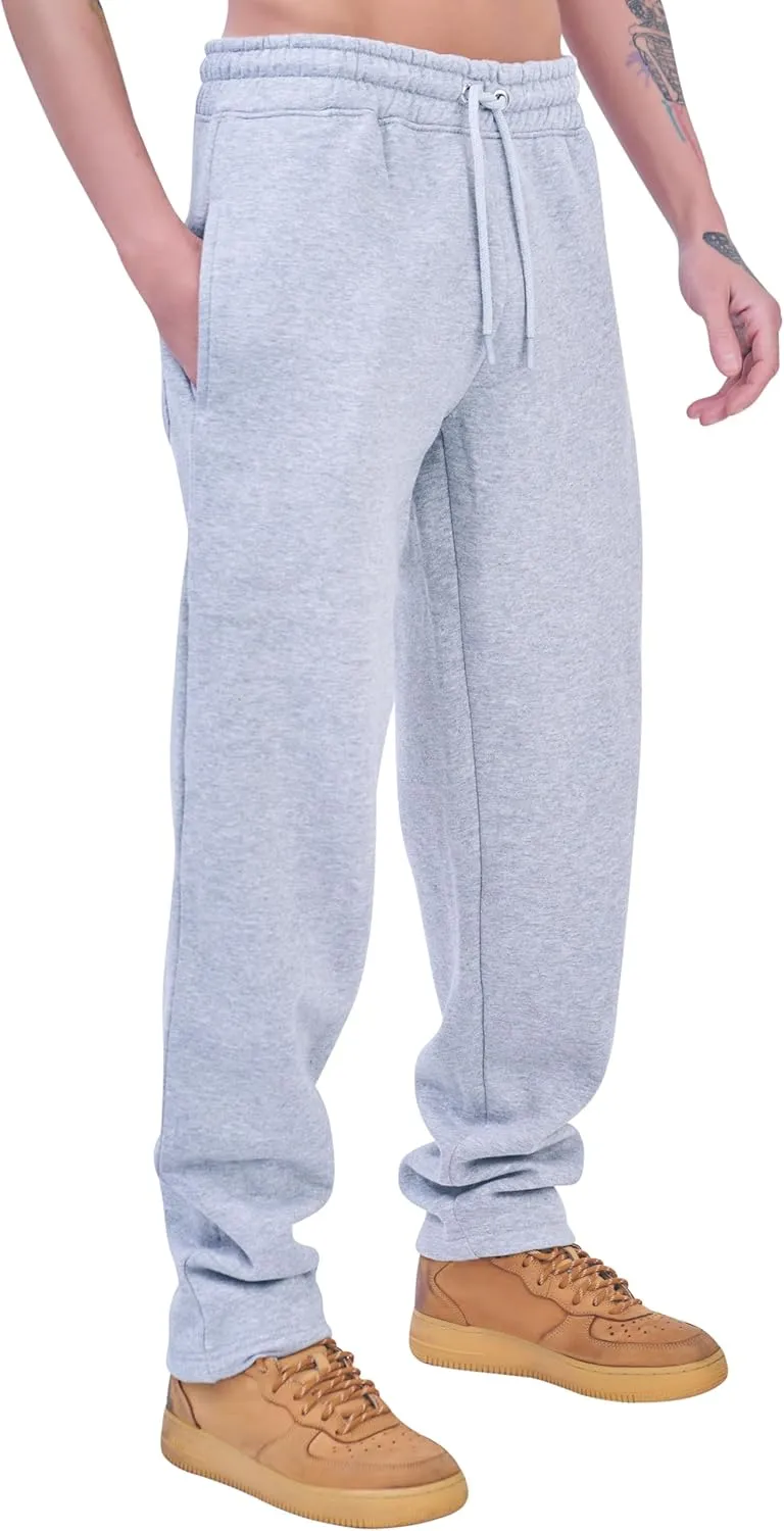 Love My Fashions® Mens Sweatpants with Pockets Open Bottom Fleece Joggers Drawstring Athletic Pants for Running Yoga Workout