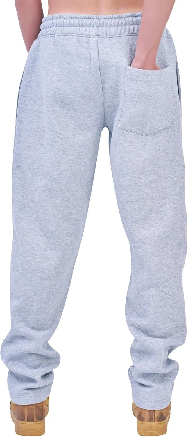 Love My Fashions® Mens Sweatpants with Pockets Open Bottom Fleece Joggers Drawstring Athletic Pants for Running Yoga Workout
